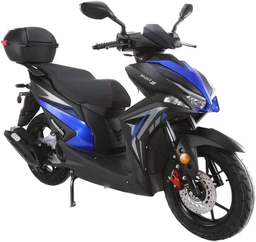 Vista 4 de HHH Clash 200 EFI Scooter de gas para calle, motocicleta de 168cc para adultos, totalmente automática, maletero y luces LED a juego (AZUL)