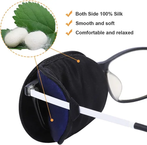 Vista 3 de eZAKKA Parches para ojos para adultos, parche para gafas, parche de seda para ojo perezoso, ambliopía, estrabismo y después de la cirugía