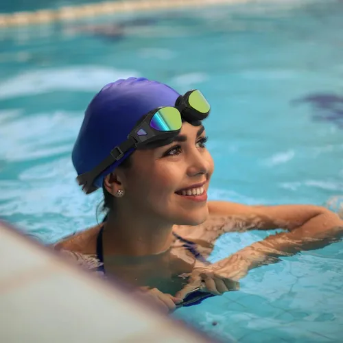 Vista 6 de Gafas de natación polarizadas para adultos, hombres, mujeres, jóvenes, antivaho anti rayos UV, sin fugas, alta definición, amplia visión