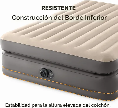 Vista 9 de Intex Dura Beam Plus Prime Comfort Fiber-Tech - Cama de colchón de aire para el hogar con bomba eléctrica integrada, tamaño Queen