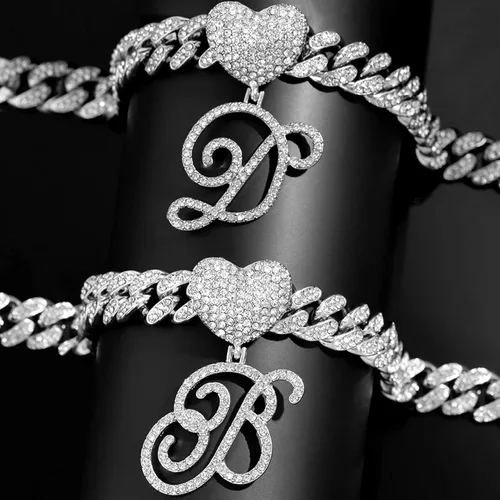Vista 6 de KKJTDS Tobilleras de eslabones cubanos de plata de 0512in para mujer colgante cursivo de Miami con cadena de eslabones cubanos para mujer tobillera