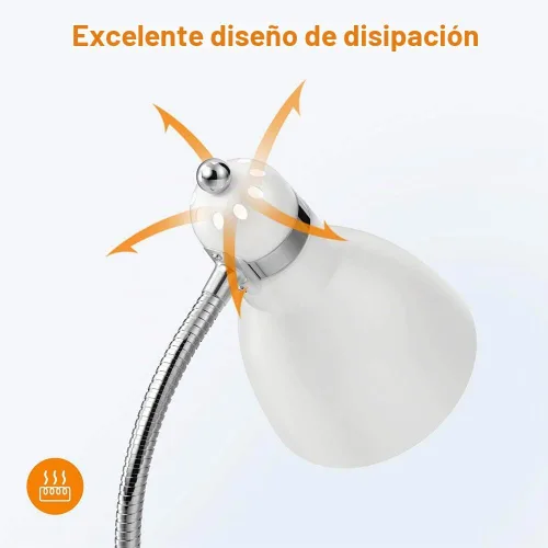 Vista 5 de LEPOWER Lámpara de pie, lámpara de pie de metal con cuello de cisne ajustable para dormitorio Blanco