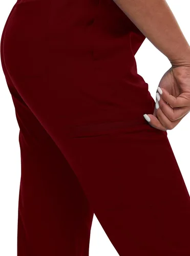 Vista 5 de niaahinn Conjunto de uniforme médico para mujer con cuello en V clásico y pantalones deportivos de yoga, uniforme médico de enfermería