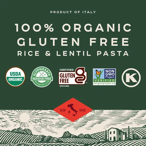 Vista 5 de Bionaturae Fideos de pasta de espaguetis – Pasta de espagueti sin gluten, pasta de arroz y lentejas, Kosher, alta proteína, sin OMG, certificado