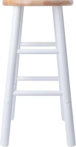 Vista 5 de Winsome Wood Huxton - Juego de 2 taburetes para mostrador, acabado natural natural / blanco