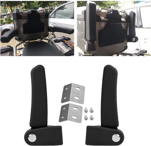 Vista 6 de Reposabrazos del pasajero de la motocicleta, 2 unids motocicleta pasajero trasero plegable superior caja caja de asiento trasero kit de reposabrazos