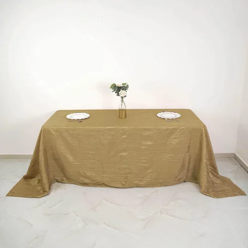 Vista 18 de Mantel rectangular de tafetán arrugado de acordeón de 90 x 132 pulgadas, manteles de boda, manteles de mesa, decoración de eventos, manteles
