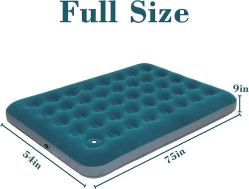 Vista 6 de Colchón de aire de camping de tamaño completo con bomba de pie incorporada, cama inflable inflable colchón colchón para dormir