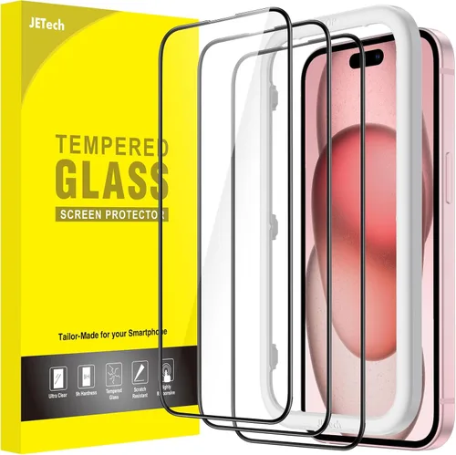 Vista 8 de JETech Protector de pantalla para iPhone SE 3/2, iPhone 8/7, negro, paquete de 3