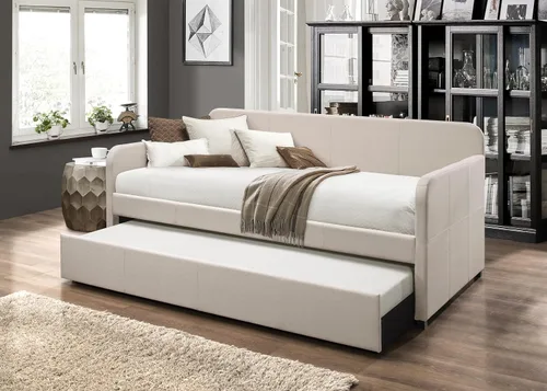 Vista 2 de Acme Sofá cama totalmente tapizado con sofá cama nido de tamaño individual, sala de estar, cama de invitados, dormitorio, no requiere somier