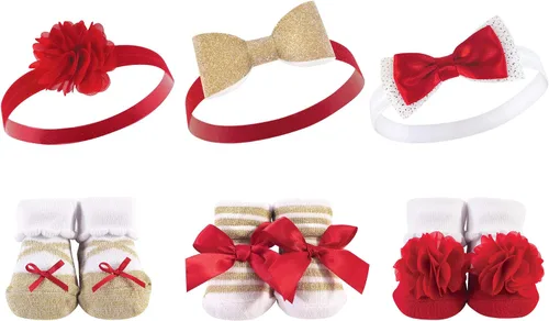 Vista 7 de Hudson Baby Conjunto de regalo de diadema y calcetines para niña