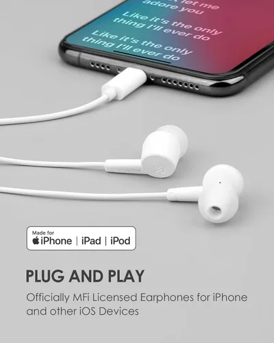 Vista 2 de PALOVUE - Auriculares Lightning compatibles con iPhone 14 13 12 11 Pro Max X XS Max XR 8 Plus 7 Plus, certificados MFi con controlador de micrófono