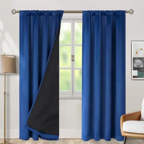 Vista 94 de BGment - Cortinas opacas para sala de estar de 63 pulgadas de largo, juego de 2 paneles, cortinas para oscurecer toda la habitación, cortinas