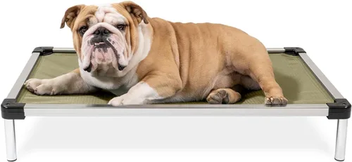 Vista 22 de K9 Ballistics Cama Cot Elevada de Enfriamiento para Exteriores a Prueba de Masticación para Perros Pequeños y Cachorros - Prácticamente Malla Negra