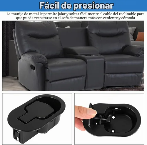 Vista 4 de Nonley Piezas de repuesto de mango reclinable de metal resistente con cable, asa reclinable que se adapta a la mayoría de los principales sofás