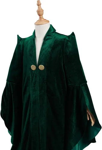 Vista 5 de Disfraz de profesor verde para niñas, disfraz de hechicera de Halloween