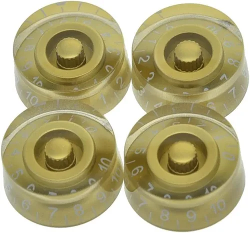 Vista 13 de KAISH Juego de 4 perillas de control de velocidad de guitarra de color ámbar, compatible con guitarra LP