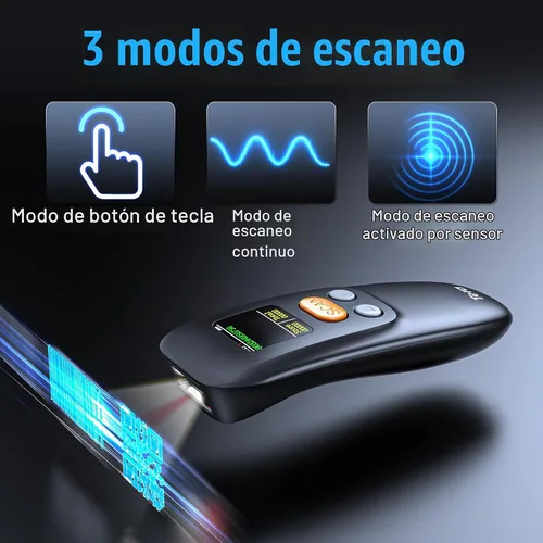 Vista 7 de Tera Escáner de código de barras 2D inalámbrico portátil: BT 2.4G USB 1.4