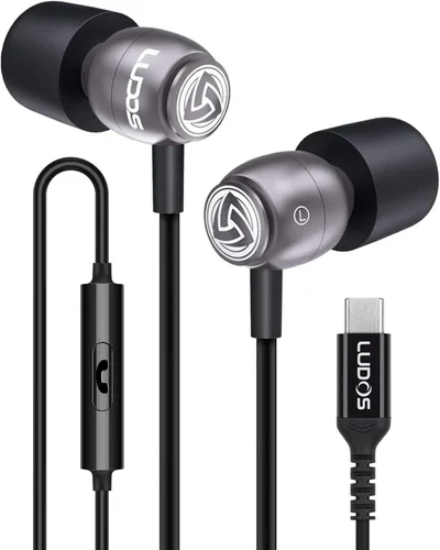 Vista 24 de Auriculares con cable Ludos Clamor, auriculares intraaurales, 5 años de garantía, auriculares con micrófono, auriculares con aislamiento de ruido