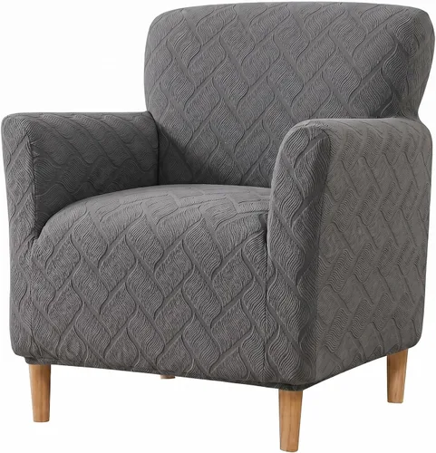 Vista 18 de LiveGo - Funda elástica para sillón de mediados de siglo moderno de 1 pieza, fundas de acento de jacquard para silla con brazos, fundas impermeables