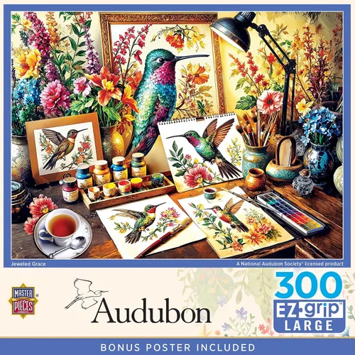 Vista 8 de MasterPieces Rompecabezas EZ Grip de 300 piezas, una casa de pájaros americana, 18 x 24 pulgadas
