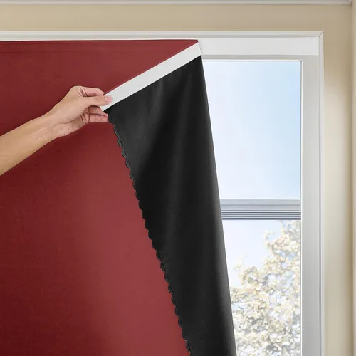Vista 10 de JILRON Cortina adhesiva 100% opaca, sin taladro, fácil de instalar para persianas de dormitorio, bloqueo de luz