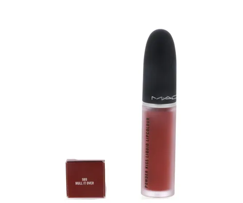 Vista 2 de MAC Powder Kiss Lápiz labial líquido 989 Mull It Over (Dirty Peach) - 0.17 fl oz / 0.2 fl oz