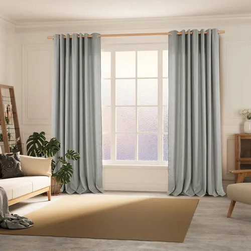Vista 111 de BGment Cortinas de Lino Beige de 63 Pulgadas de Largo 2 Paneles - Tratamientos para Ventanas con Textura de Arpillera Filtrantes de Luz Cortinas B