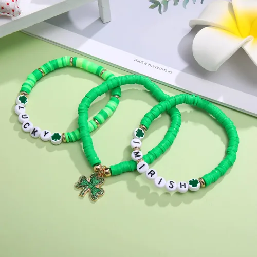 Vista 180 de Surfer Heishi - Pulseras apilables para mujer, apilables, de vinilo arcoíris, disco de arcilla, pulseras elásticas para la amistad, joyería bohemia