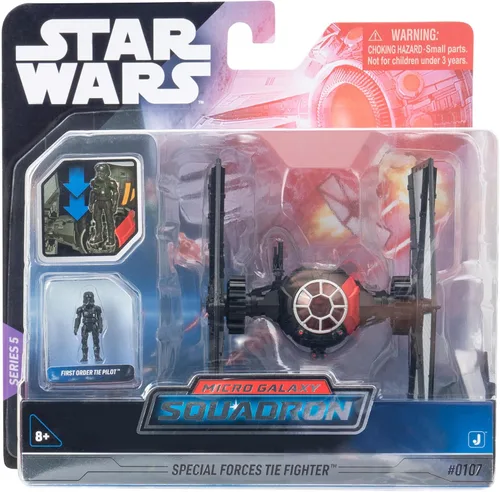 Vista 2 de Star Wars Micro Galaxy Squadron First Order Special Forces TIE Fighter - Vehículo de 5 pulgadas con alas extraíbles, torreta giratoria y accesorio