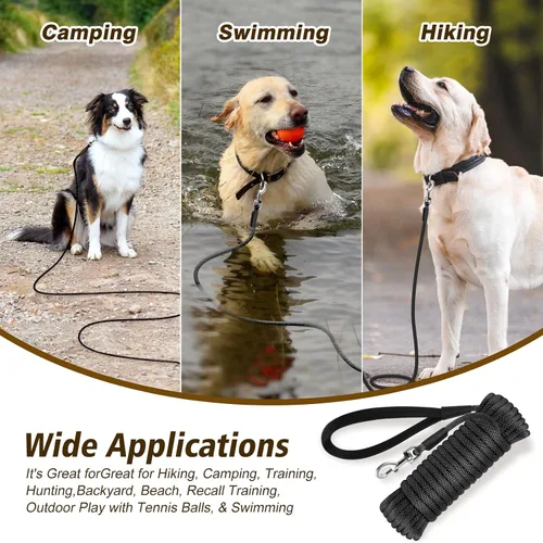 Vista 6 de Lynxking - Correa de control para perros - Correa larga de adiestramiento para perros - Línea de seguimiento con asa cómoda - Cuerda para cachorros