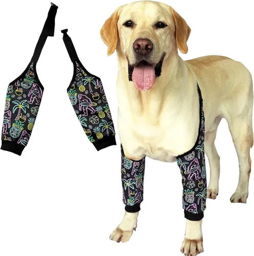 Vista 13 de Rodillera protectora para callos para perros, rodillera frontal, soporte para codo, mangas de mascotas para heridas, tratamiento de callos