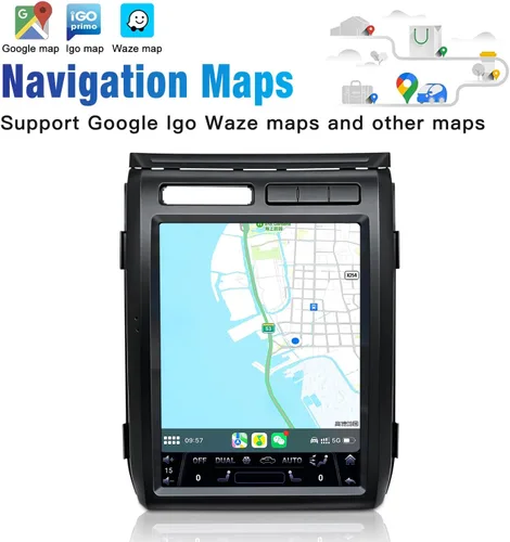 Vista 7 de Radio de coche Carplay de 12.1 pulgadas para Ford F150 Raptor 2009-2012 años, CPU de 8 núcleos, Carplay Android Auto Ready GPS WiFi FM DSP