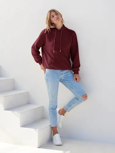 Vista 7 de MEROKEETY Sudadera acolchada de gran tamaño para mujer, de manga larga, con cordón y bolsillo
