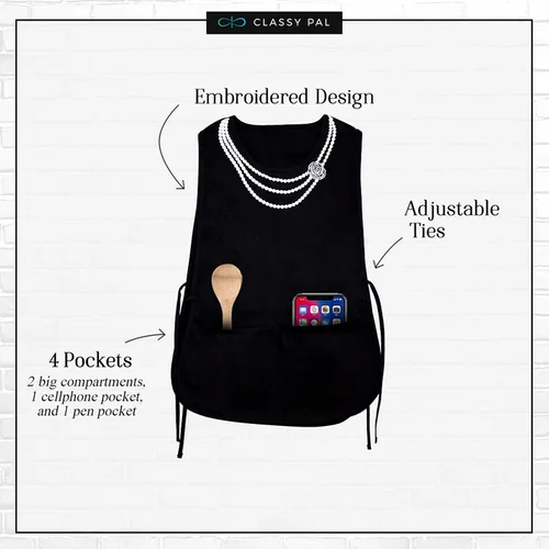 Vista 3 de Classy Pal Delantales para mujer con bolsillos, talla grande, mandiles para mujer