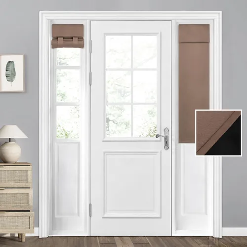 Vista 88 de HOMEIDEAS Cortinas 100% Opacas para Luces Laterales de Puerta Principal, Cubierta de Ventana de Puerta de Aula, Persianas de Privacidad