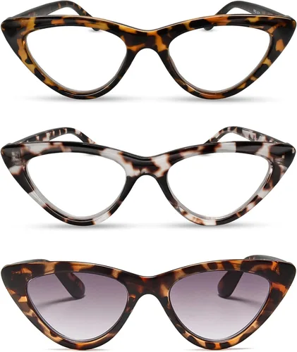 Vista 24 de 2SeeLife Lentes de lectura prémium TR-90 Cat Eye para mujer, estrechos, ajuste medio, marco resistente, bisagras de resorte, lectores elegantes Negro