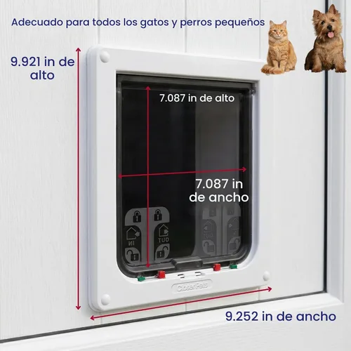 Vista 5 de Puerta grande para gato color blanco de Cat Mate.