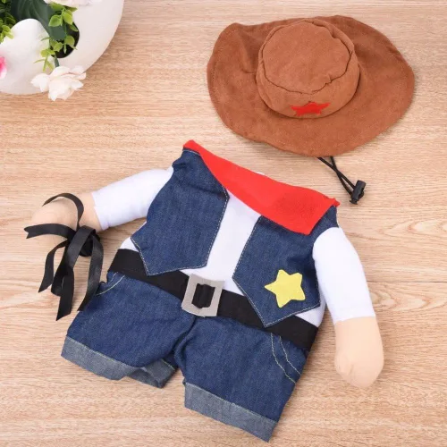 Vista 5 de Chaqueta de vaquero divertida para perros y gatos pequeños