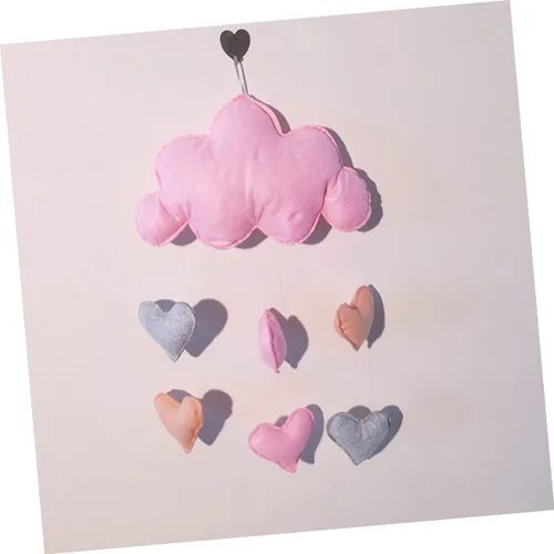 Vista 5 de DECHOUS 2 piezas colgante de gota de lluvia móvil nube lluvia decoración cuna para bebé niños decoración de bautizo para niño nube colgante