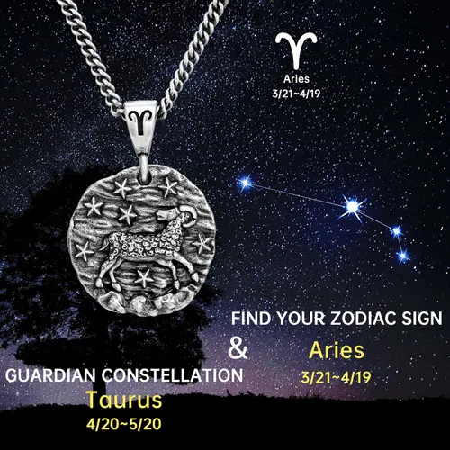 Vista 5 de Speroto Collar del zodiaco para hombres y mujeres, collar de acero inoxidable con 12 constelaciones para hombre, collar con dije del zodiaco