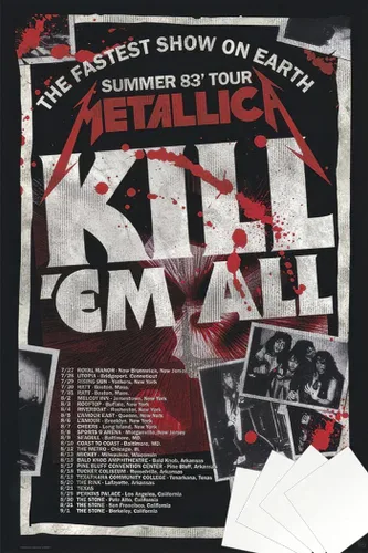 Vista 9 de Metallica - Póster musical (Kill 'Em All Tour 1983) (Tamaño: 24" x 36") (Cartel laminado)