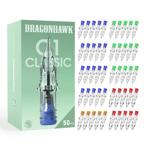 Vista 13 de Dragonhawk Classic C1 50 cartuchos de aguja de tatuaje surtidos tamaños
