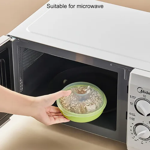 Vista 4 de Paquete de 4 recipientes para donas frescas, protector hermético para almacenamiento de bagel, soporte portátil para pan para organización de cocina