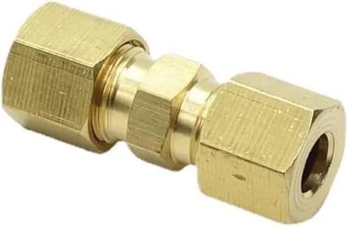 Vista 5 de 3 piezas de conexión de compresión de latón 1/2" OD del tubo x 1/2" OD conector de unión
