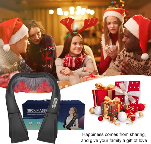 Vista 6 de Regalos de Elefante Blanco para Adultos, Masajeador de Cuello, Regalos de Navidad para Mujeres y Hombres - Masajeador Shiatsu de Espalda y Cuello