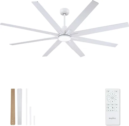 Vista 17 de Newday Ventiladores de techo de 48 pulgadas con control remoto de luces para dormitorio, sala de estar, cocina, oficina, interiores o exteriores