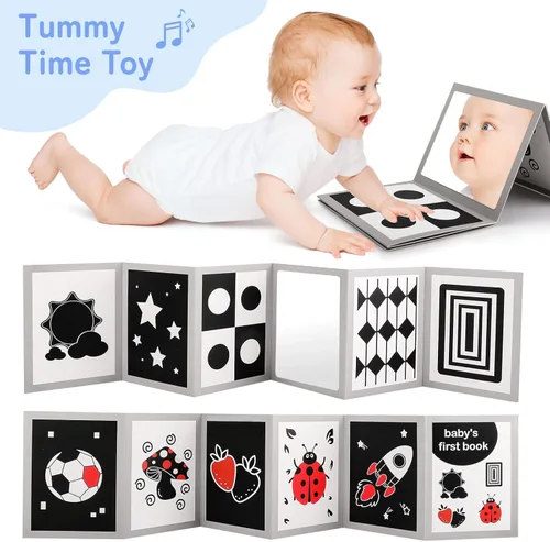 Vista 2 de Juguetes sensoriales para bebés de alto contraste para recién nacidos, en blanco y negro, para desarrollo cerebral de 0 a 6 a 12 meses, juguetes