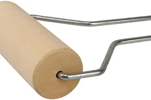 Vista 4 de COMIART - Rodillo de madera dura para cerámica y arcilla de cerámica, rodillo de arcilla de madera de 7 pulgadas con mango de metal resistente