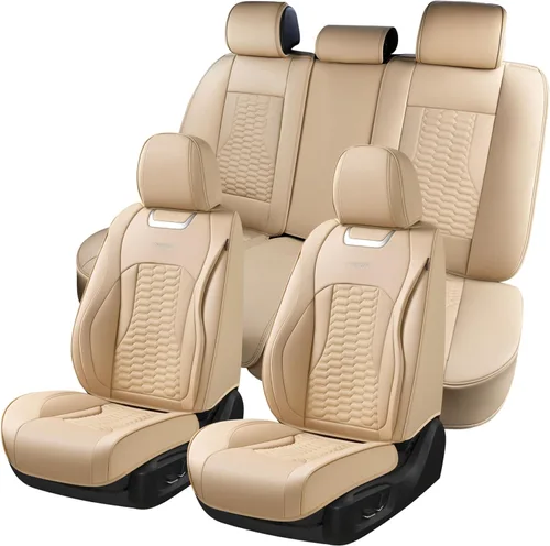 Vista 10 de Coverado - Fundas de asiento delantero de coche, fundas de asiento de cuero de lujo para automóviles, fundas de asiento de automóvil protectoras